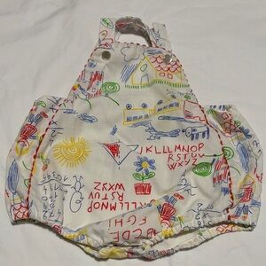 Vintage C.I. Castro & CO School Alphabet Print Bubble Rumper